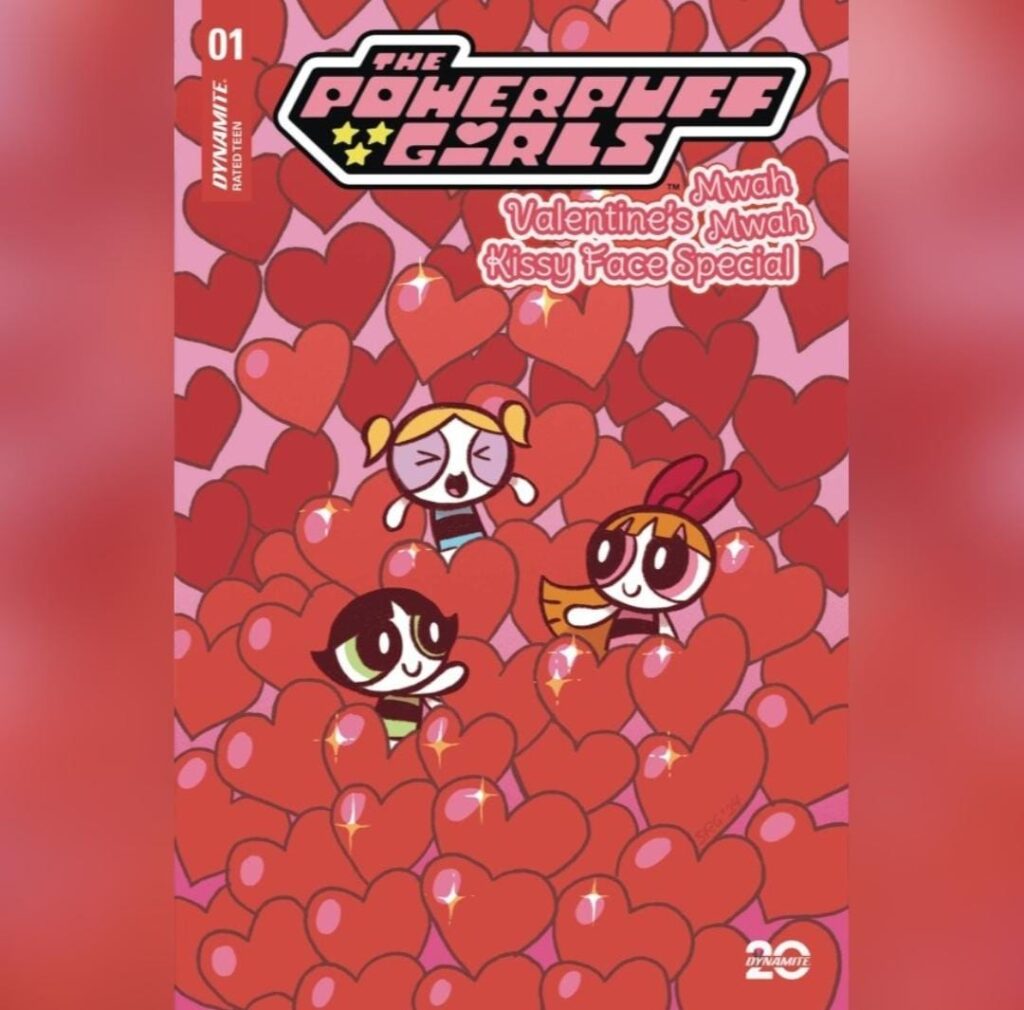 כריכת הקומיקס The Powerpuff Girls: Valentine's Mwah Mwah Kissy Face Special #1
