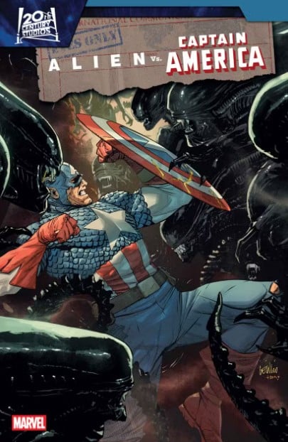 כריכת הקומיקס Alien vs. Captain America
